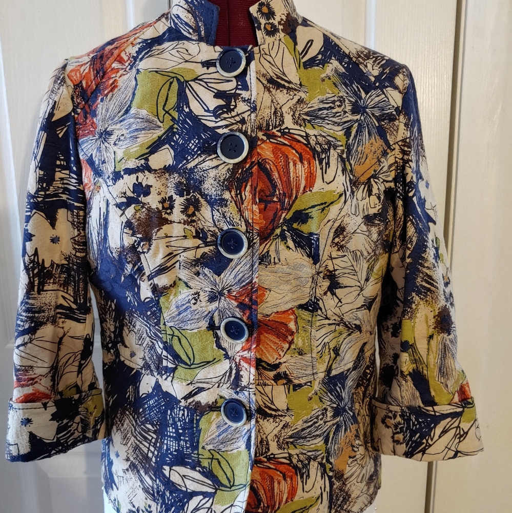 100% Cotton Floral Jacket Artisan Tailered